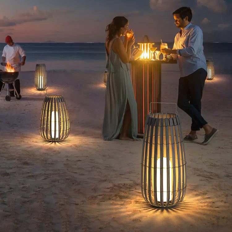Rattan Lawn Portable Light