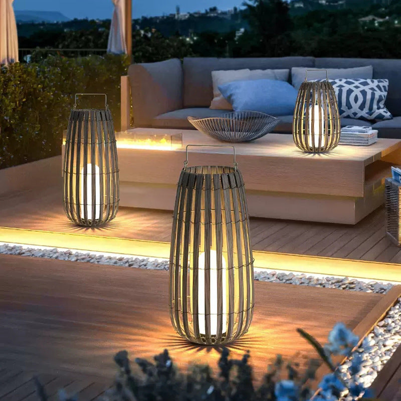 Rattan Lawn Portable Light