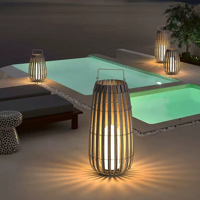 Rattan Lawn Portable Light